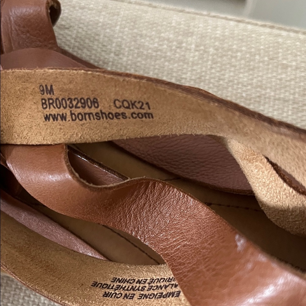 Born Like New Iowa woven Leather Brown Sandals - Picture 3 of 7